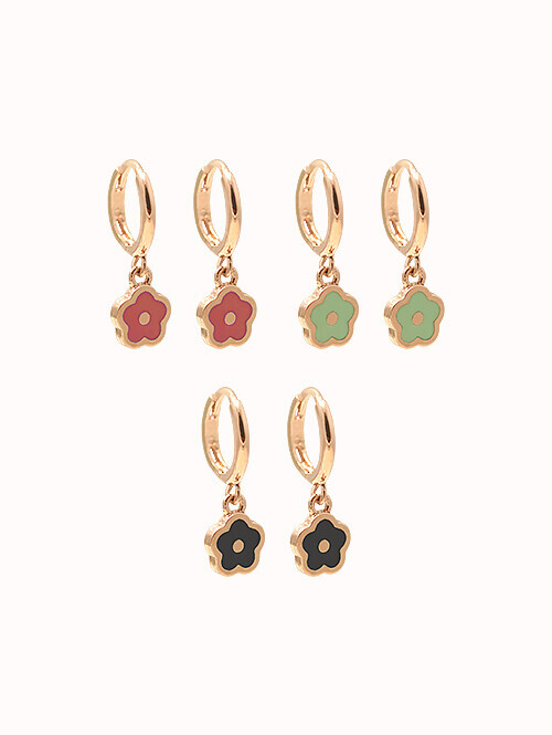 14K 18K 멜니 플라워 에폭시 귀걸이