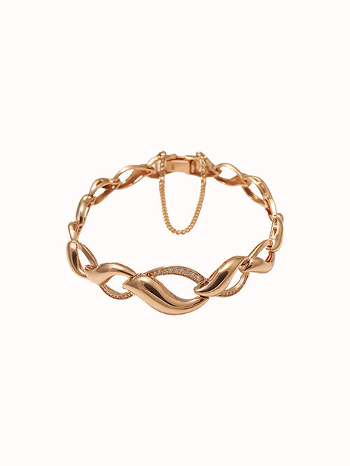 14K 18K 누스 웨이브 팔찌