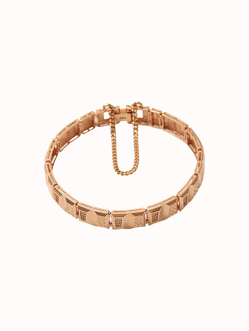 14K 18K 지미 스퀘어 체인 팔찌