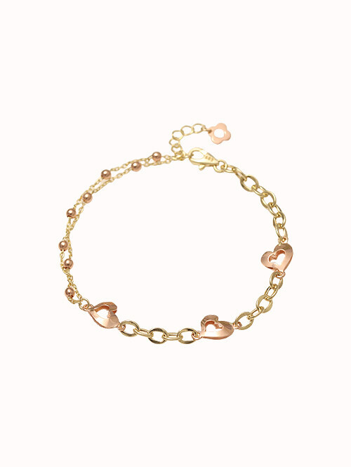 14K 18K 리벨라 하트 투톤 팔찌