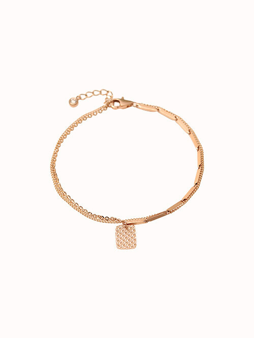 14K 18K 멜라시 패턴 스퀘어 팔찌