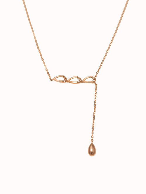 14K 18K 아페 체인 드롭 목걸이