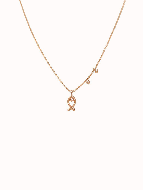 14K 18K 타미아 피쉬 목걸이