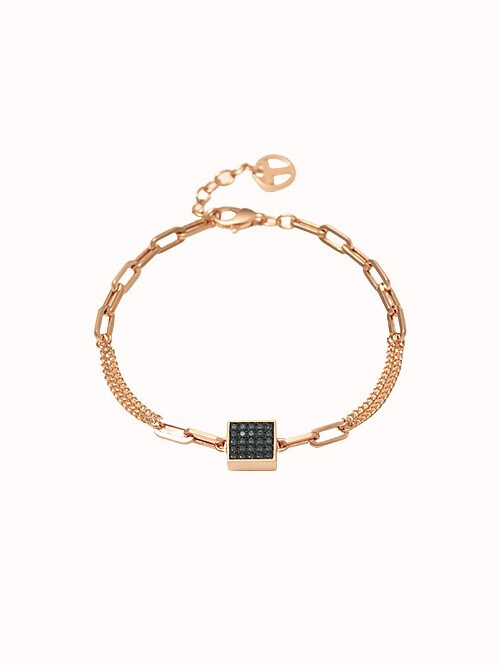 14K 18K 타피마 블루큐빅 스퀘어 팔찌