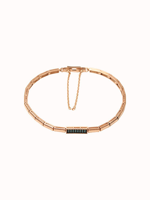 14K 18K 보렌 스퀘어 청큐빅 팔찌