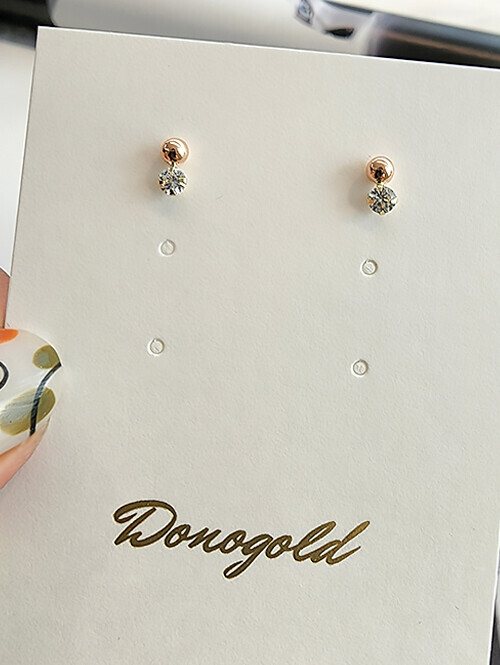 14K 큐트 미니 볼 핀귀걸이