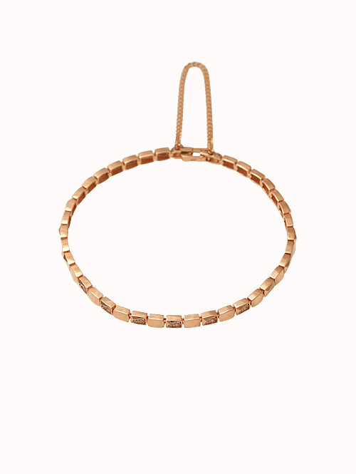 14K 18K 데이벤 사각 체인 팔찌