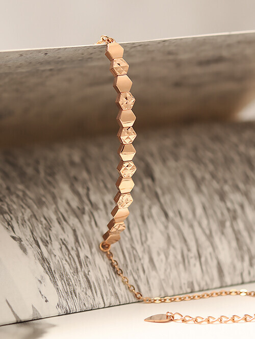 14K 18K 베젠 육각 팔찌