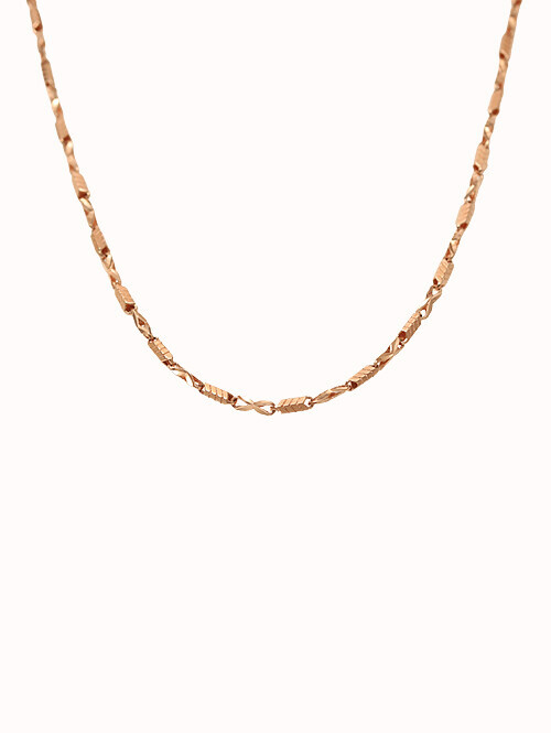 14K 18K 믹스 컷팅 체인 목걸이