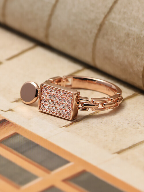 14K 18K 듀엣 사슬 반지