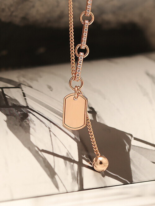 14K 18K  뉴욕 태그 드롭 목걸이