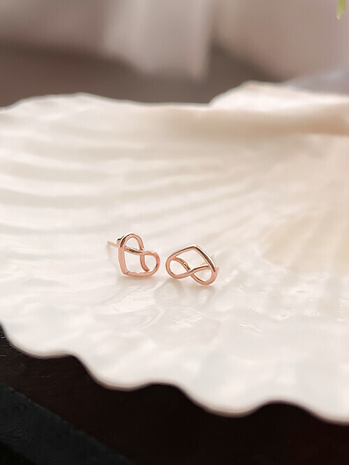 14K 하트라인 꼬임 귀걸이(핀/침형)