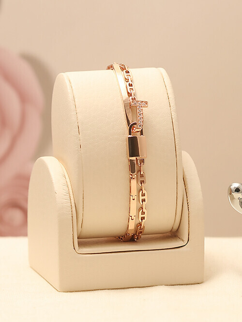 14K 18K 아일렌 T 자물쇠 팔찌