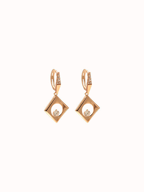 14K 18K 켄드 스퀘어 귀걸이