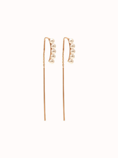 14K 18K 라망 진주 드롭 귀걸이