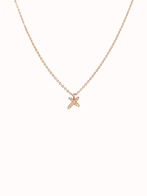 14K 18K 모아튼 크로스 목걸이