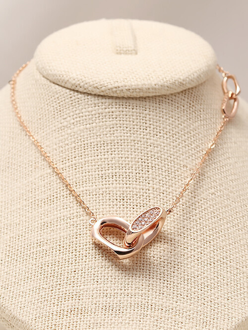 14K 18K 라운딩 더블크로스 목걸이