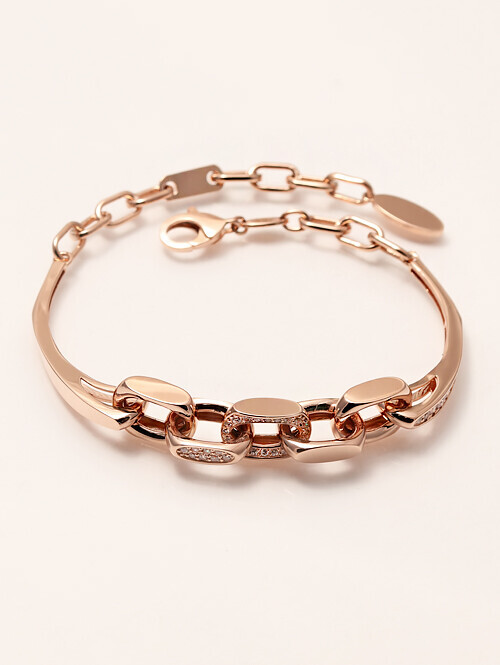 14K 18K 라운딩 더블 크로스 팔찌