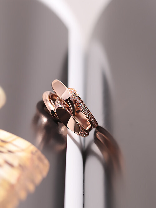 14K 18K 라운딩 더블크로스 반지Ⅱ