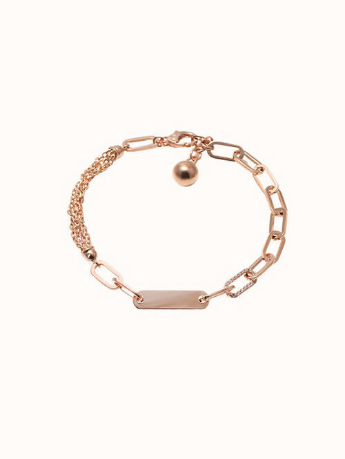 14K 18K 트리코티 언발 체인 팔찌