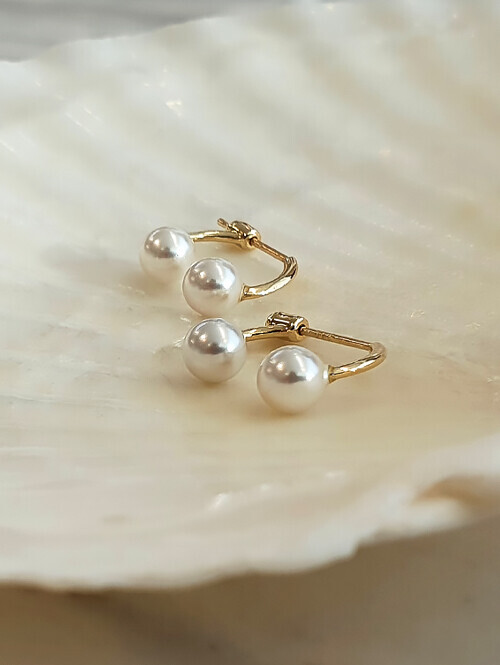 14K 메리앙 진주 귀걸이(핀/침형)