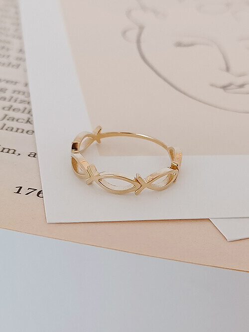 14K 소베아 물고기 반지