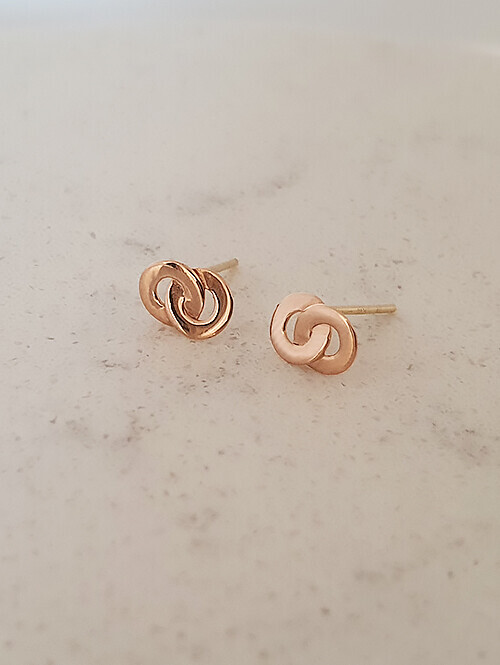 14K 더블 써클 꼬임 귀걸이(핀/침형)