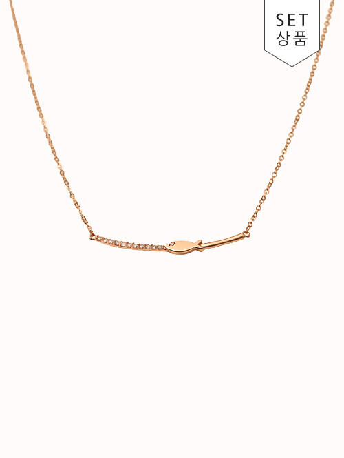 14K 18K 포빗트 피쉬 목걸이