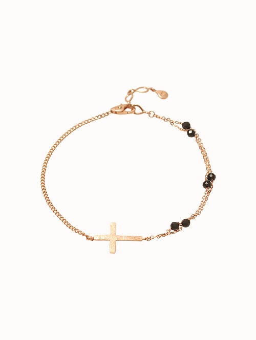 14K 18K 빈토우 스피넬 십자가 팔찌