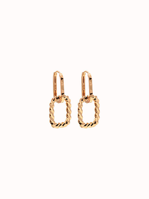 14K 18K 히에타 스퀘어 컷팅 귀걸이