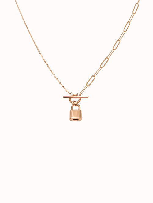 14K 18K 채타 토글바 자물쇠 목걸이