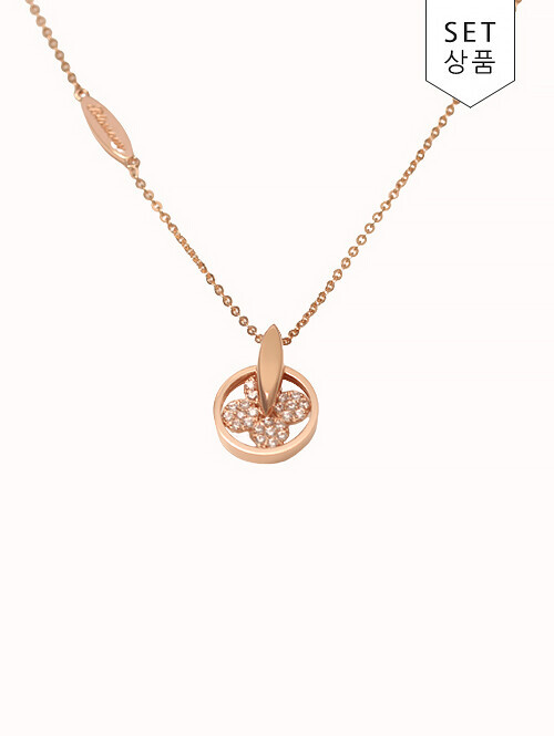 14K 18K 쉴라 회전 클로버 플라워 목걸이