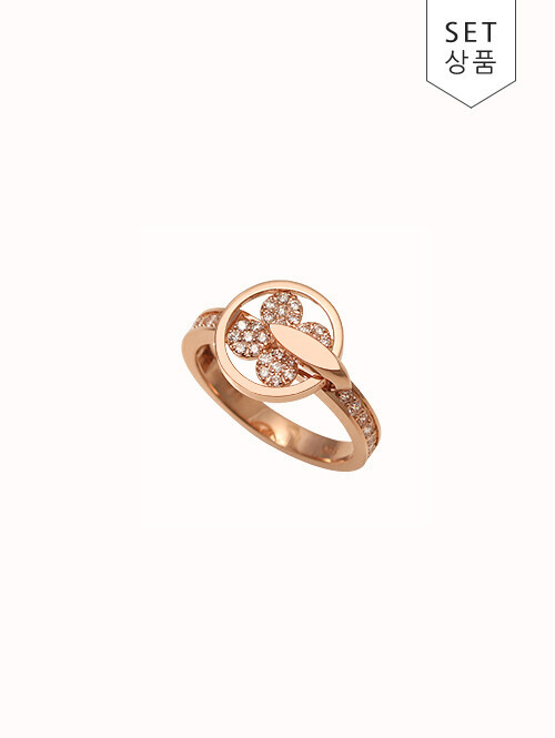 14K 18K 쉴라 회전 클로버 플라워 반지