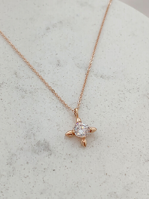 14K 18K 쿼츠 큐빅 목걸이