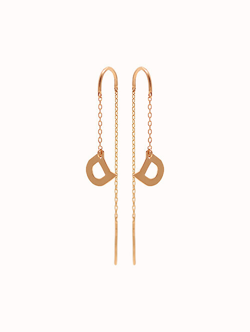 14K 18K 달린 D 드롭 귀걸이