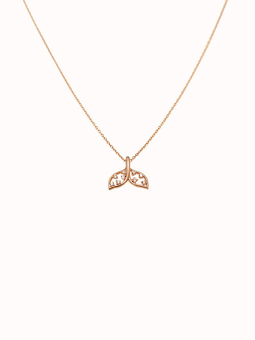 14K 18K 카리비 돌고래 꼬리 목걸이