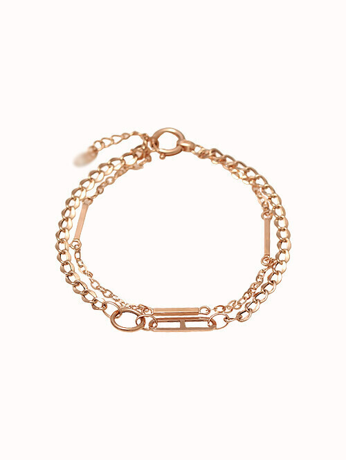 14K 18K 니젤 두줄 팔찌