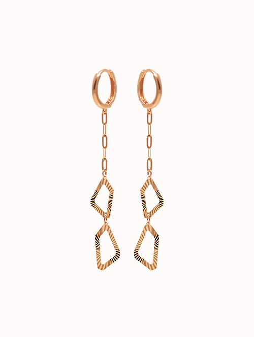 14K 18K 바내스 컷팅 드롭 귀걸이