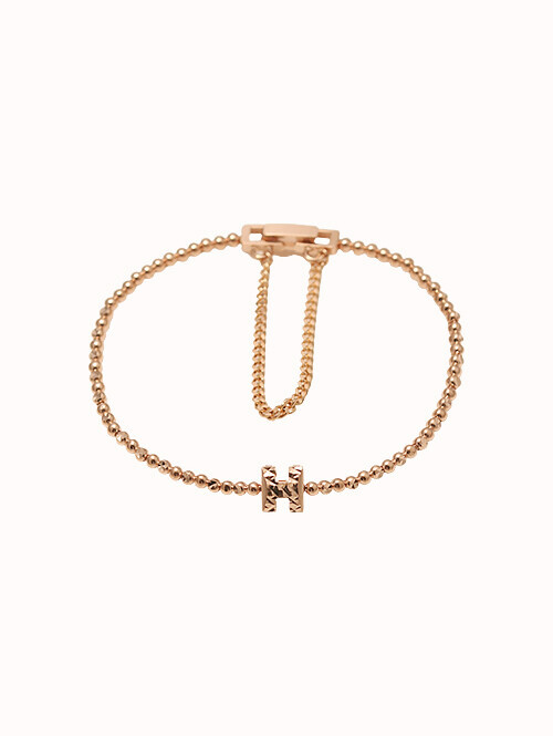 14K 18K 에니즈 H 컷팅 볼팔찌