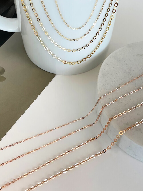 14K 18K 모줄체인 0.2굵기[베이직]