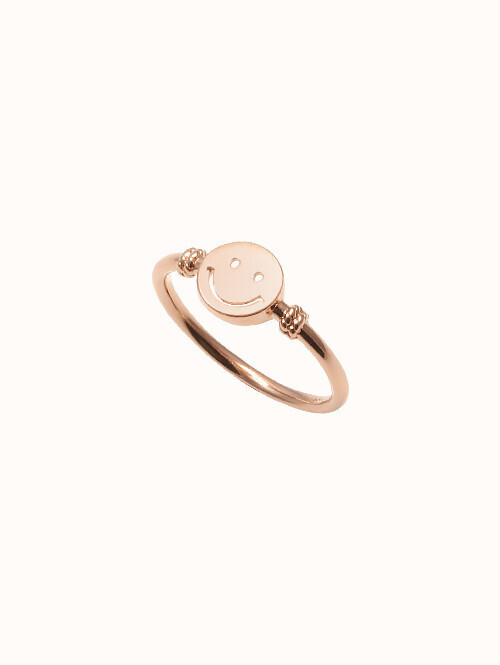 14K 18K 헬로우 스마일 데이 반지