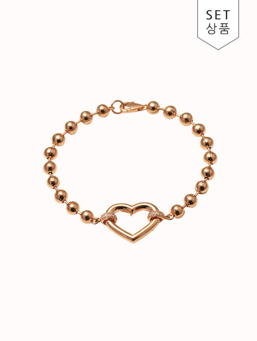 14K 18K 트벤 하트 볼 팔찌