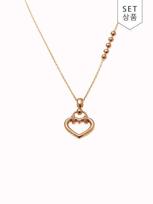 14K 18K 트벤 하트 볼 목걸이