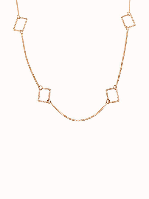 14K 18K 하이내 스퀘어 목걸이