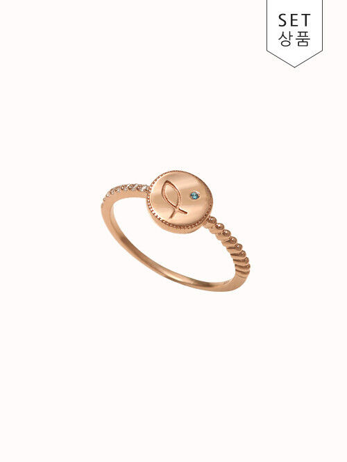 14K 18K 펠라시 써클 피쉬 반지