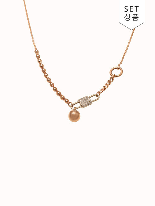 14K 18K 체네스 자물쇠 목걸이