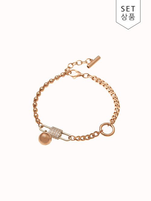 14K 18K 체네스 자물쇠 팔찌