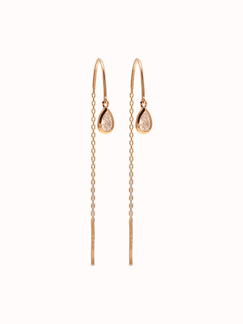 14K 18K 아몬 티어스 드롭 귀걸이