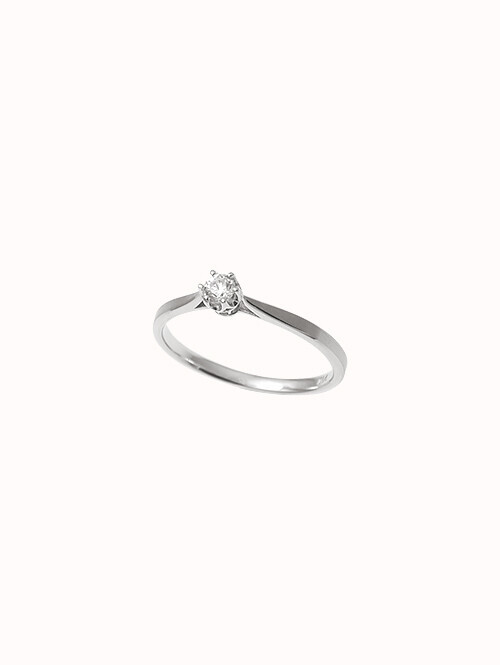 14K 18K 아카브 무광 6발 1부 다이아 반지