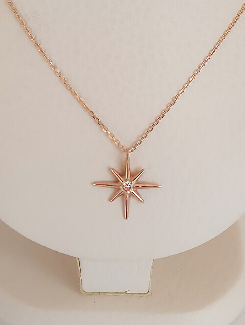 14K 썬 샤이닝 꼬냑 다이아 목걸이